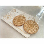 Boucles d’oreilles motif tambour de bronze