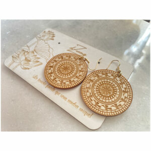 Boucles d’oreilles motif tambour de bronze